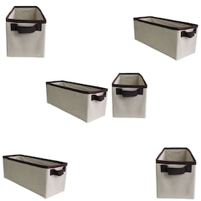 Kit 6 Caixas Organizadora Multiuso Armário Closet Guarda-Roupas Gavetas - 14x15x38