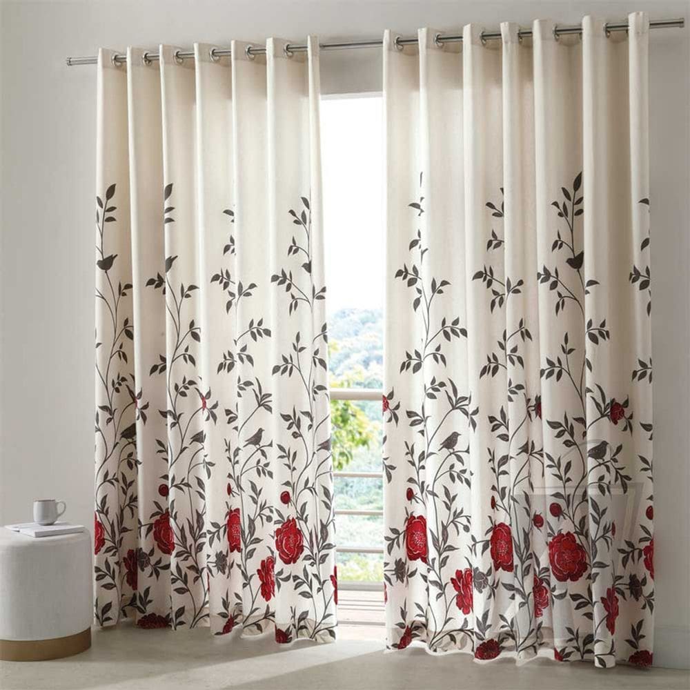 Cortina Quarto E Sala Estampa Tais Dohler Ilhós 2,00mx1,80m