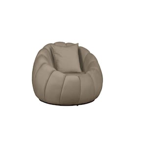 Poltrona Decorativa Concha C/Almofada Veludo Bege - Montanaris Decor