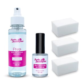 Kit Prep 120ml + Algodão Prensado 540un + Óleo Cutícula 10ml