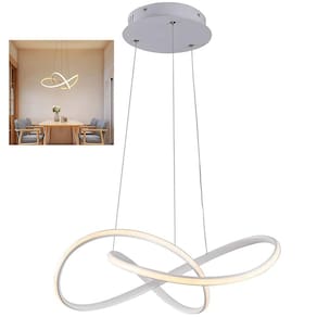 Lustre Pendente 3000K LED Luminaria Arco Infinito Perfil Orgon Hall de Entrada Recepçao Hotel Moderno Iluminaçao