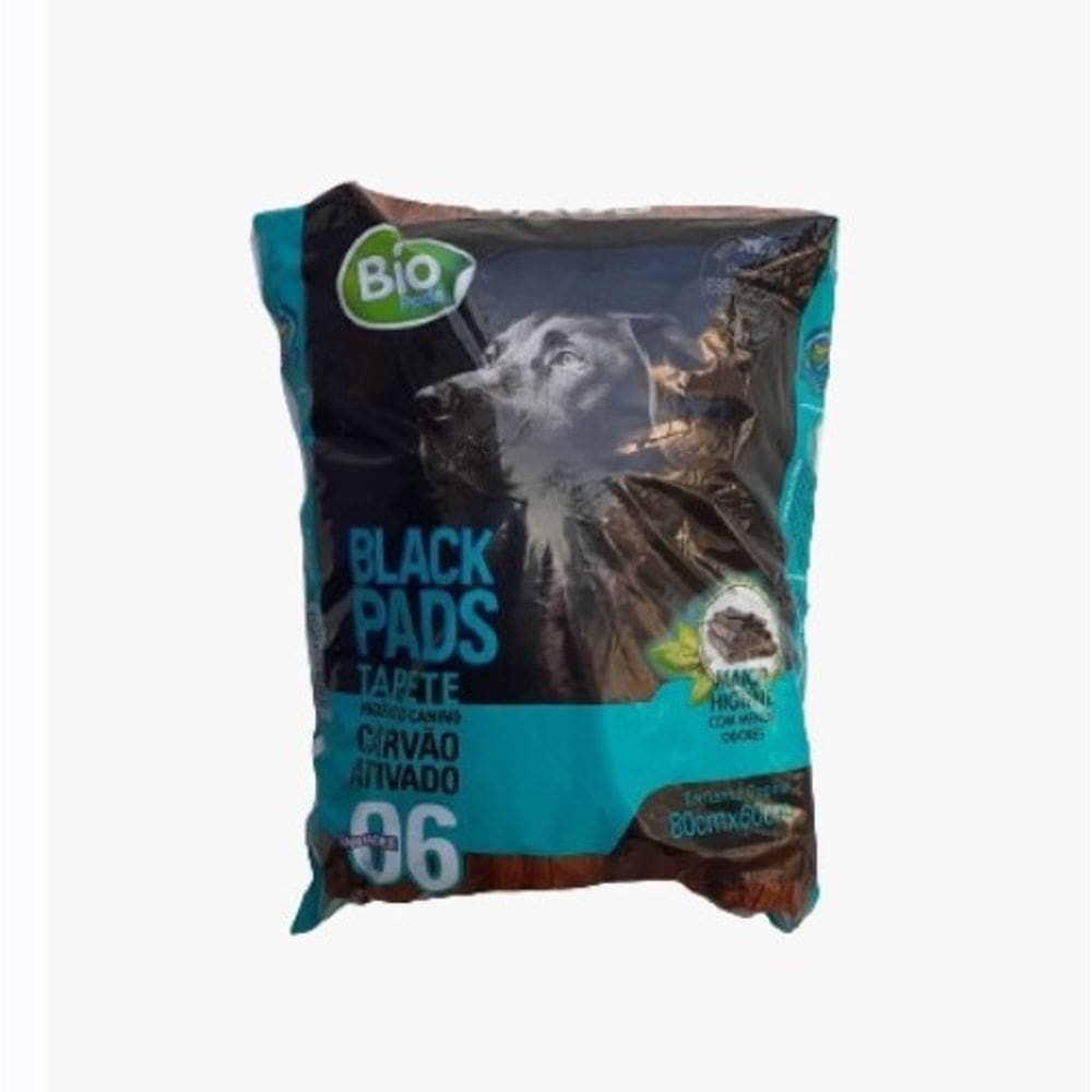 Tapete De Cachorro Black Pads Carvao Ativado 80Cm X 60Cm C/06 Un