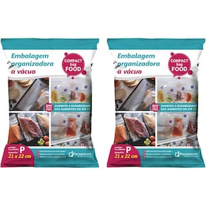 Kit 10 Saco A Vácuo P Organizador Para Alimentos Geladeira Freezer 21x22cm - Paramount