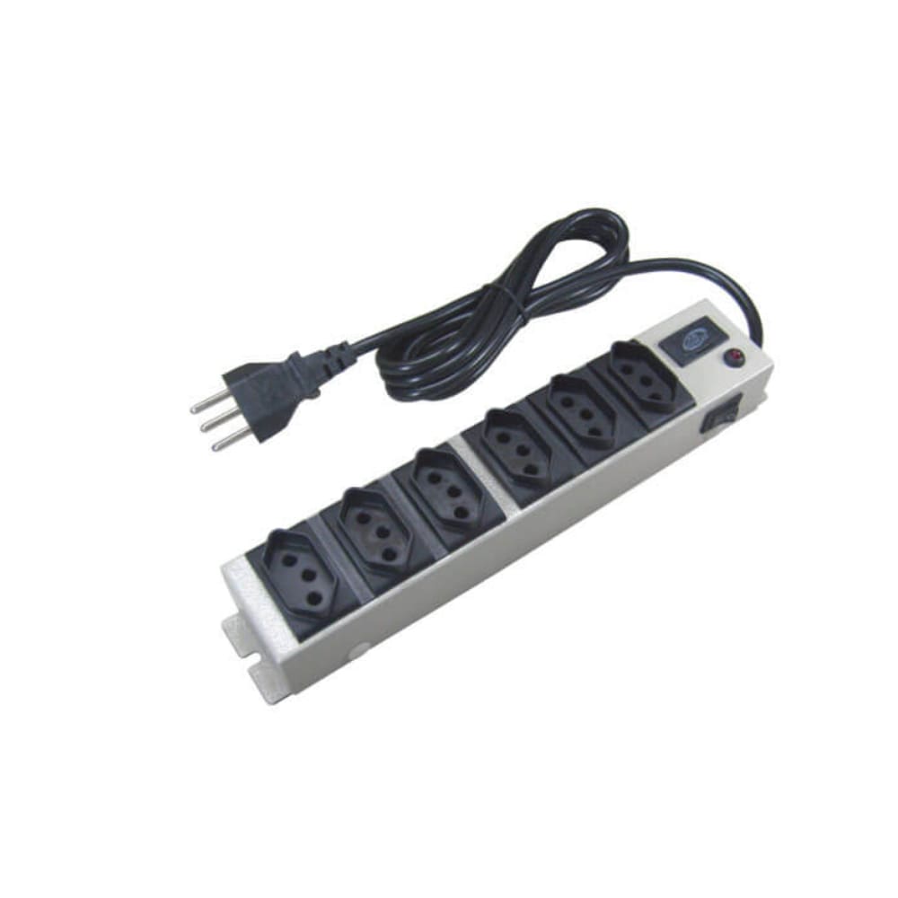 Filtro De Linha Metalico 6 Tomadas 10A Bivolt