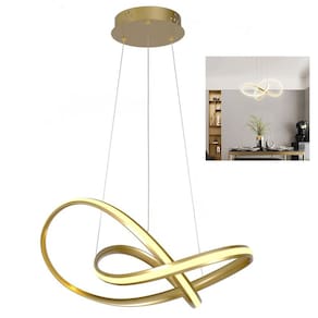 Lutre Pendente 3000K LED Arco Infinito Moderno Hall de Entrada Recepçao Hotel Iluminaçao Ambiente Comercial Residencial