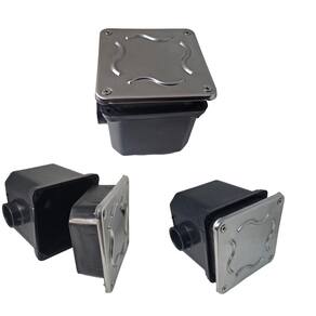 3 Caixa Passagem Prolongador Tampa Inox Iluminação Piscina
