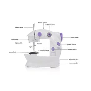 Mini Máquina De Costura Reta Portátil Com Pedal 110V/ 220V
