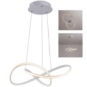 Lustre Pendente LED 3000K Arco Infinito Perfil Decoraçao Iluminaçao Sala Recepçao Hall de Entrada Comercial Residencial