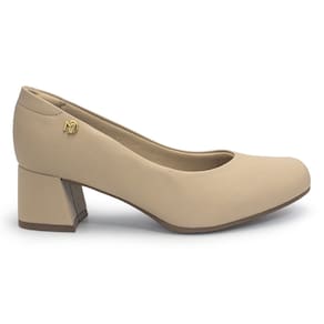 Scarpin Modare Feminino Salto Bloco Bico Quadro Preto 7373.100