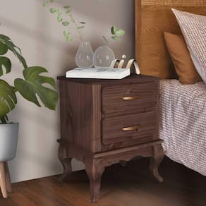 Mesa De Cabeceira Pequena 2 Gavetas Imbuia Shop JM