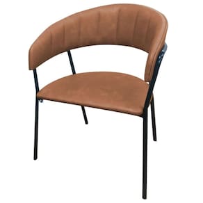 Cadeira com Braços Maraú PSG Móveis Estofada Poliuretano PU Cobre com Base Aço Preto