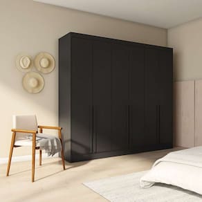 guarda-roupa casal isabel 6 pt 4 gv preto 240 cm