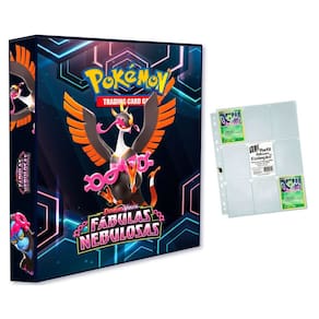 Album Pasta Fichário Pokemon Escarelete e Violeta Fábulas Nebulosas com 10 Folhas 9 Bolsos YES TCG