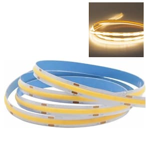 Fita LED 3000K COB 5 Metros 12v IP20 Profissional Iluminaçao Perfil Teto Reaixado Gesso Sanca Residencial Comercial Ambiente