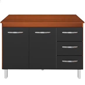 Balcao Com Tampo 120cm 9110x9300 Preto Savana Mobbs Preto Savana