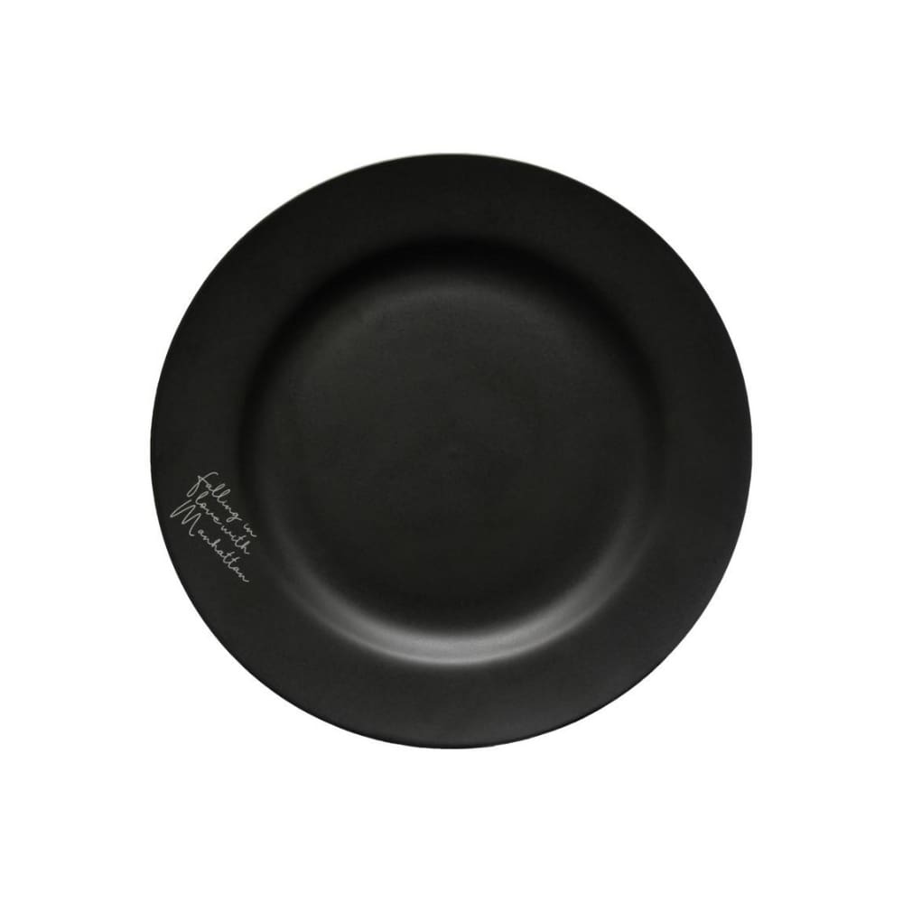 Prato Sobremesa Em Porcelana Manhattan Preto 19,5cm Haüskraft