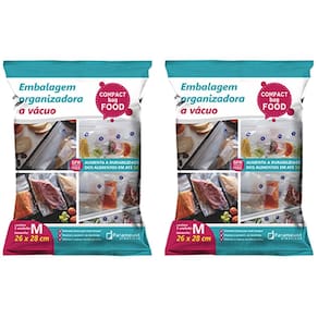 Kit 10 Saco A Vácuo M Organizador Para Alimentos Geladeira Freezer 26x28cm - Paramount