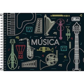 Caderno Pequeno de Música Espiral Capa Dura 80 Folhas Tilibra