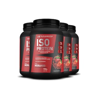 4X Whey Isolado Protein Morango 900G Hf Suplementos