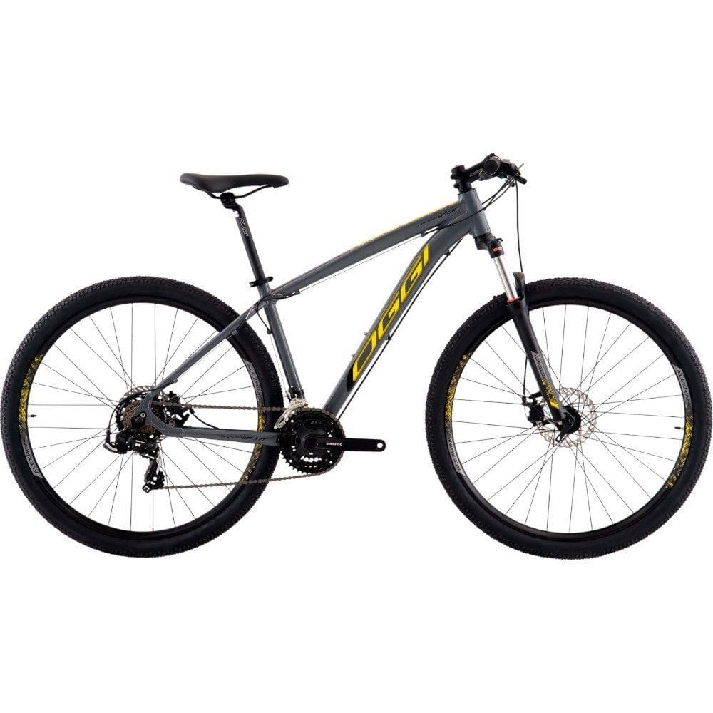 Bicicleta Aro 29 Oggi Hacker Sport 21v - Grafite/Amarelo/Preto Tamanho 17