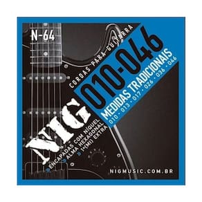 Encordoamento Para Guitarra Tradicional 6 Cordas Nig (.010 - .046) - N64