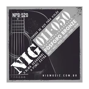 Encordoamento Para Violao Aço 6 Cordas Nig Fosforo Bronze (.011 - .050) - Npb520