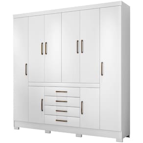 Guarda Roupa Casal 08 Portas 84020 Branco Demobile Branco