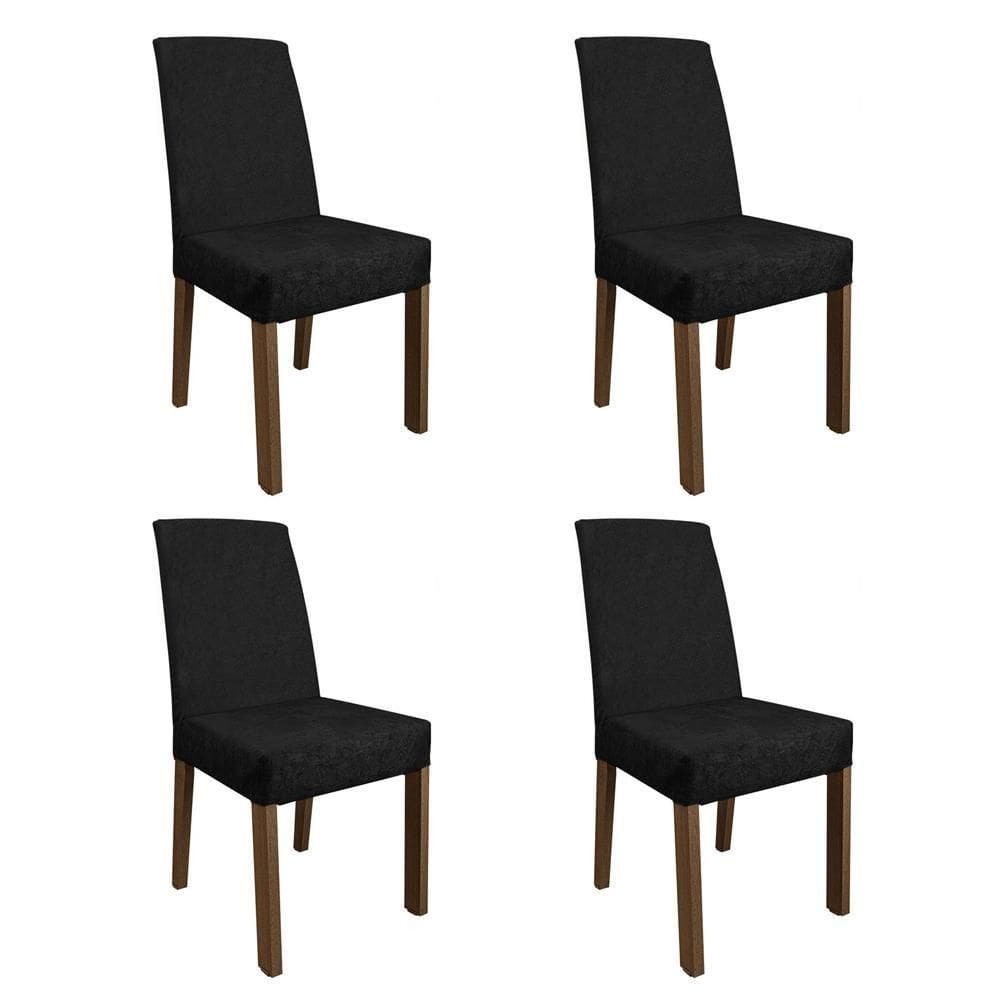 Kit 4 Cadeiras De Jantar 4255 Rustic/oxford Madesa Rustic/oxford