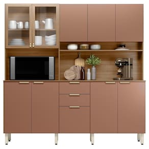 Cozinha Compacta 10 Portas 2 Gavetas 98221 Amendola Marsala Prime Tx Demobile Amendola Marsala