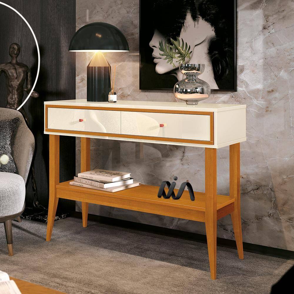 Aparador De Sala Clássico Com Gavetas Off White Cedro Bari EDN Móveis - Off White
