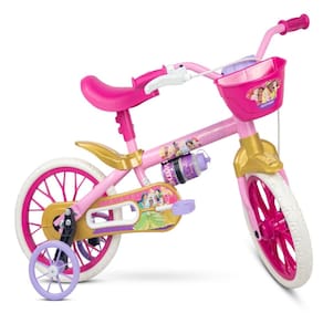 Bicicleta Infantil Aro 12 Menina Princesa Disney Nathor Rosa