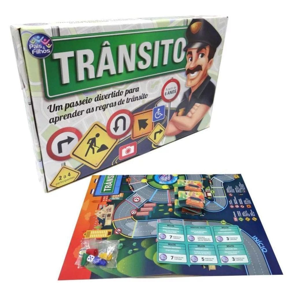Brinquedo Jogo Infantil Trânsito Regras Educativas Pais e Filhos
