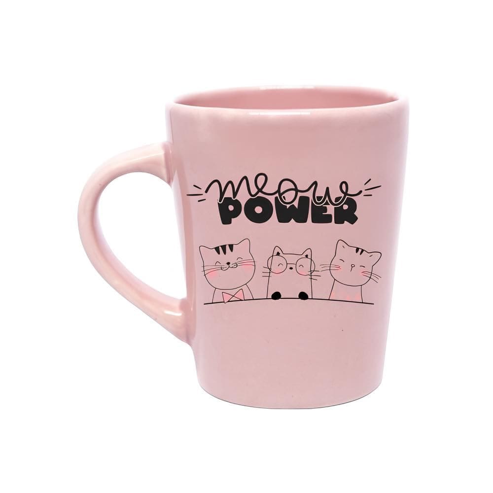 Caneca de Porcelana 270ml Meow Power Rosa