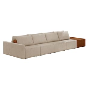 Sofá Ilha 4 Lugares Living 512cm Modulado para Sala Lary Linho Bege K01 - D`Rossi
