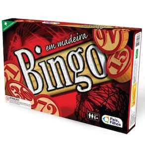 Jogo Bingo Infantil em Madeira Interativo 48 Cartelas Pais&Filhos