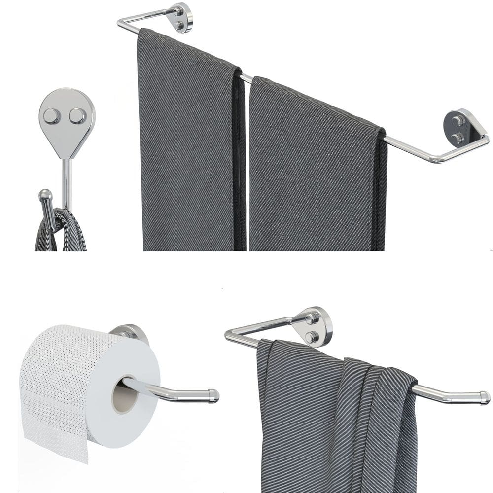 Kit Acessórios Para Banheiro 4 Peças Cromado F.ARM