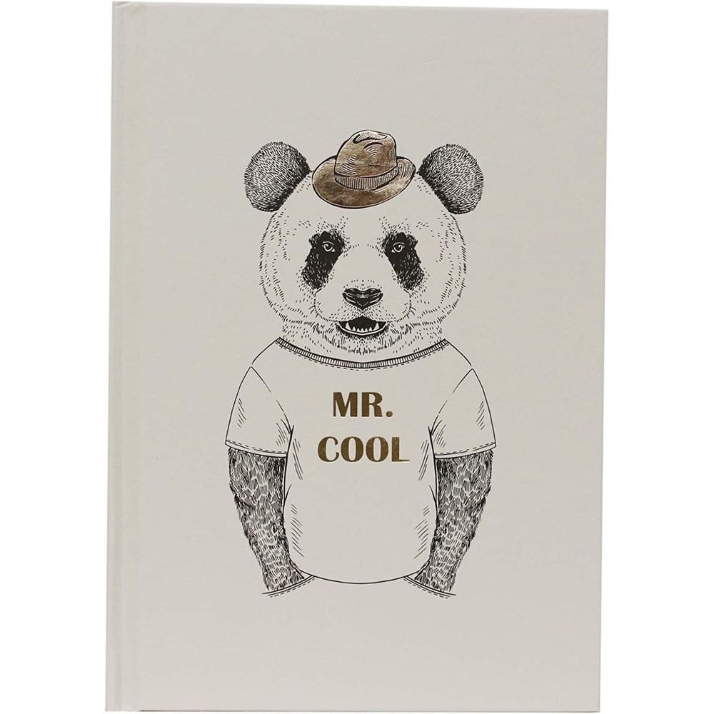 Bee Unique Coleção Time Lapse - Panda Mr. Cool - Caderno Com Capa Dura, A5, Cinza