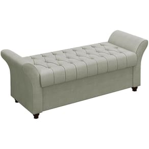 Recamier Calçadeira Bau 160 Cm Pes Mdf Ogeo Linho Sl 76 Peer