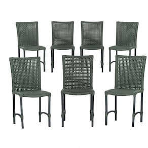 7 Cadeiras Corda Náutica Cannes em Alumínio com Pintura Eletrostática para Cozinha Jantar Edícula