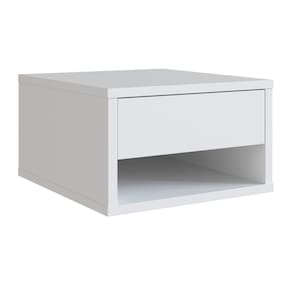 Mesa De Cabeceira Suspensa 1 Gaveta B87 Branco Novam Branco