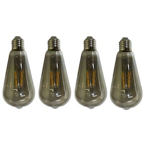 Lampada Led Multi Filamento Fume Vintage 30W Kit 4 Uni Decoraçao Iluminaçao Sala Quarto Varanda Casa Branco Quente