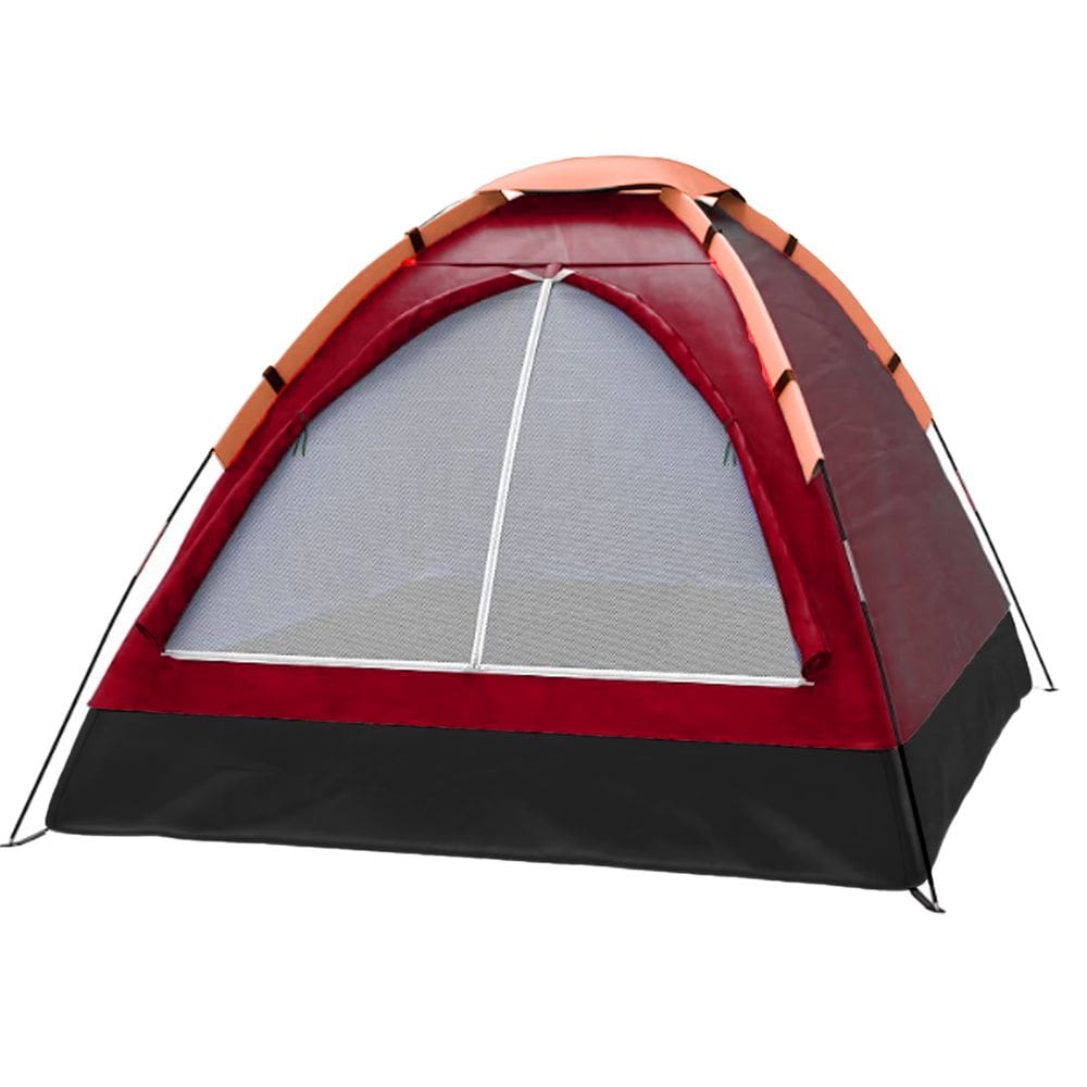 Barraca Camping Tenda Iglu Portátil 4 Pessoas 200*135*100cm Ar Livre Pesca Vermelho Escuro WCT FITNESS