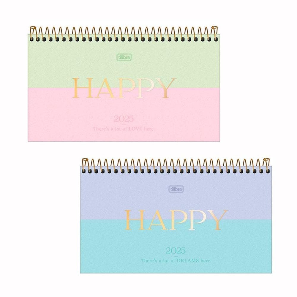 Agenda espiral semanal de bolso Happy 2025 - Tilibra
