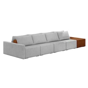 Sofá Ilha 4 Lugares Living 392cm Modulado para Sala Lary Linho K01 - D`Rossi