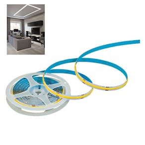 Fita LED 6500K COB 12v IP20 5 Metros 18w Perfil Espelho Sanca Gesso Teto Rebaixado Iluminaçao Profissional Loja Quarto