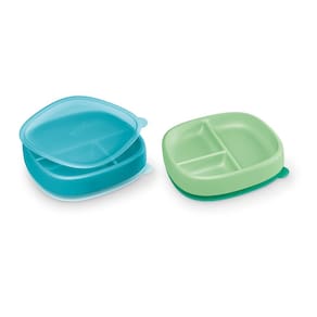 Kit 2 Pratos Infantil Com Divisória Tampa e Ventosa - Nuk