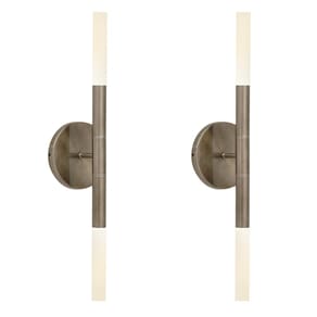 Kit 2 Arandelas Luminária De Parede Tubo 2 Difusores Bronze