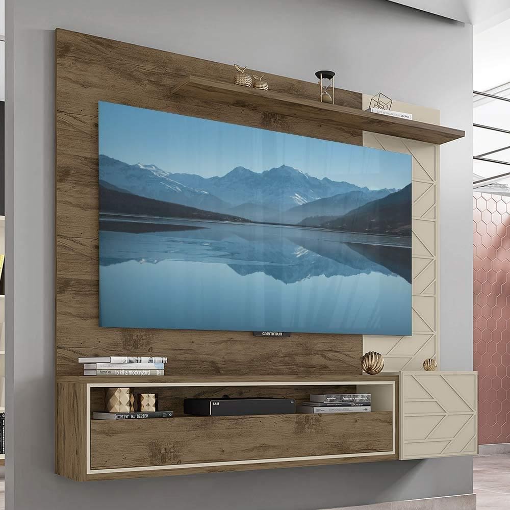 Painel Para TV Até 70 Polegadas Com 2 Portas Prisma Jatobá/Off White - Off White