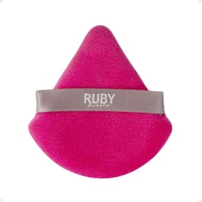 Esponja Puff Para Pó Ruby Kisses Triangular Rosa e Cinza