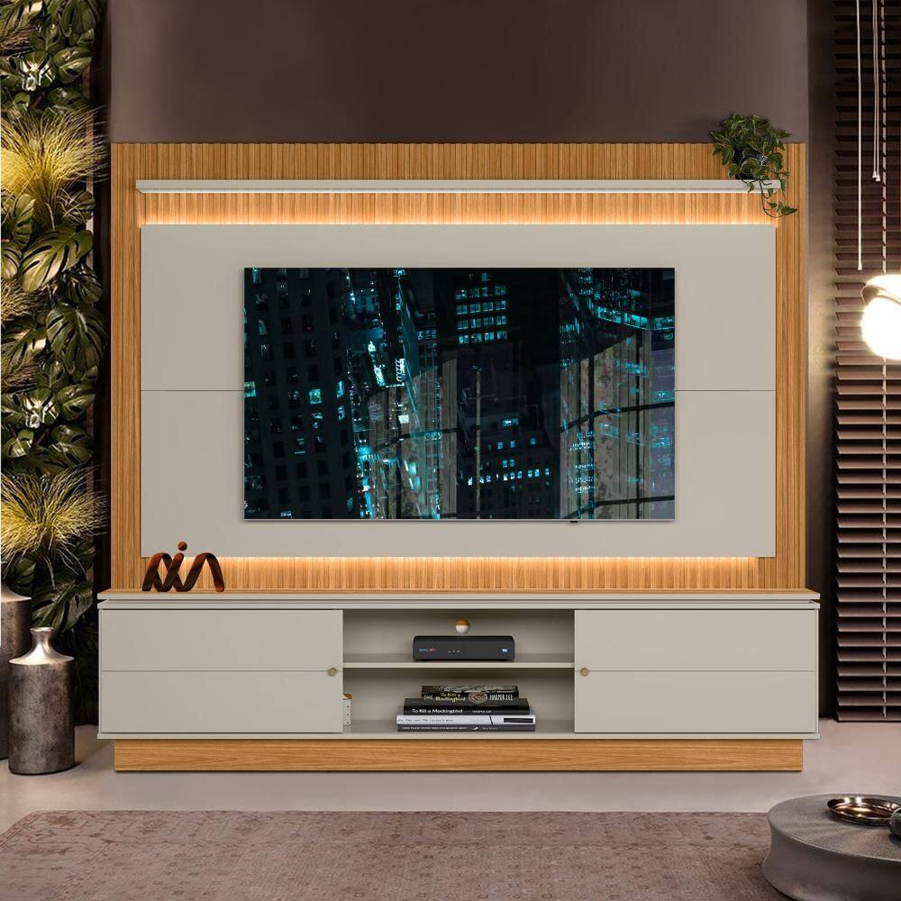 Home Ripado 75 Polegadas Com LED Nature Off White Petra Flex Shop Jm - Marrom